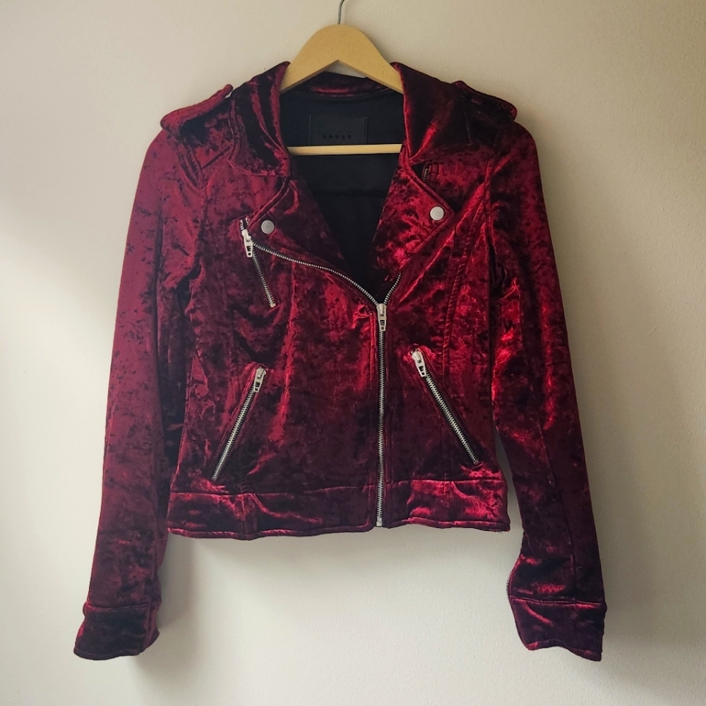 Crushed Velvet Moto Jacket
